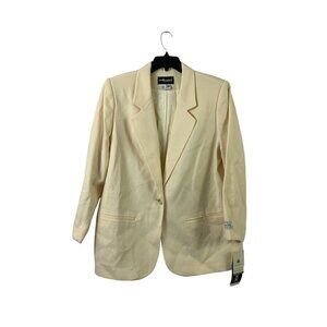 Sag Harbor Women's Pure Wool Cream Blazer
